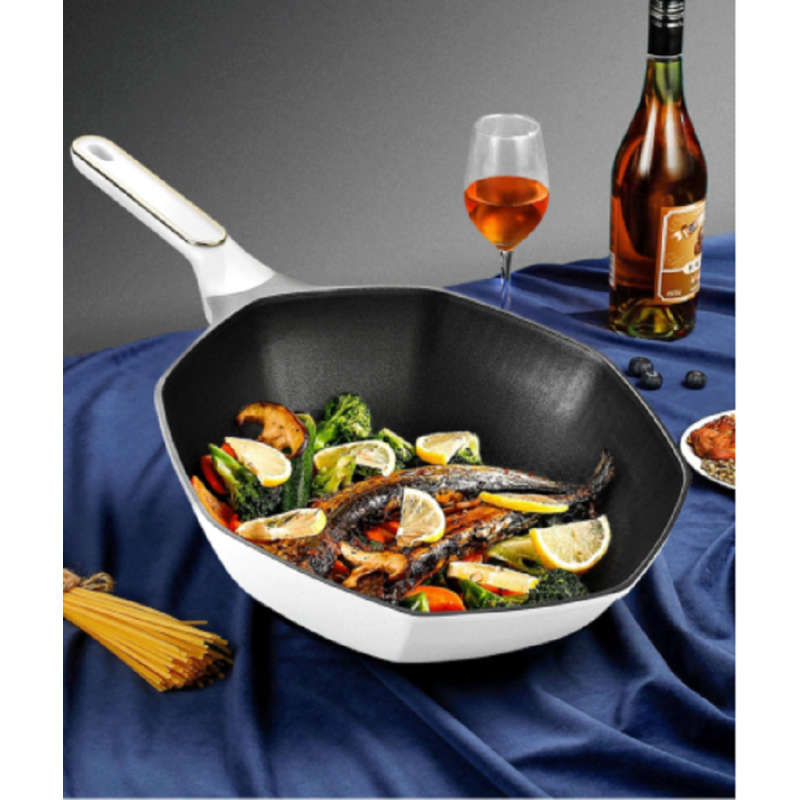 新榜样炒锅家用 新榜样八角炒锅 x2275网红八角锅 32cm不粘家用炒菜锅