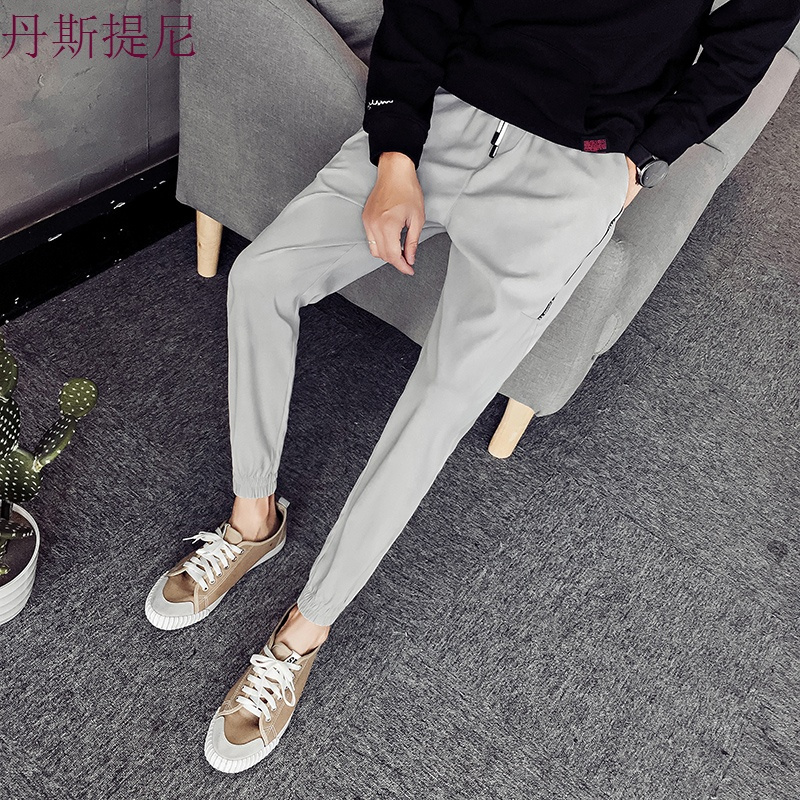 休闲裤男韩版潮流小脚裤新款夏季宽松九分裤青少年束脚百搭运动裤