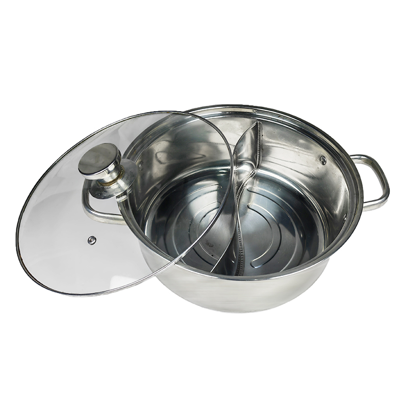 兰雅昀 304不锈钢带盖鸳鸯锅 32cm 个高清大图