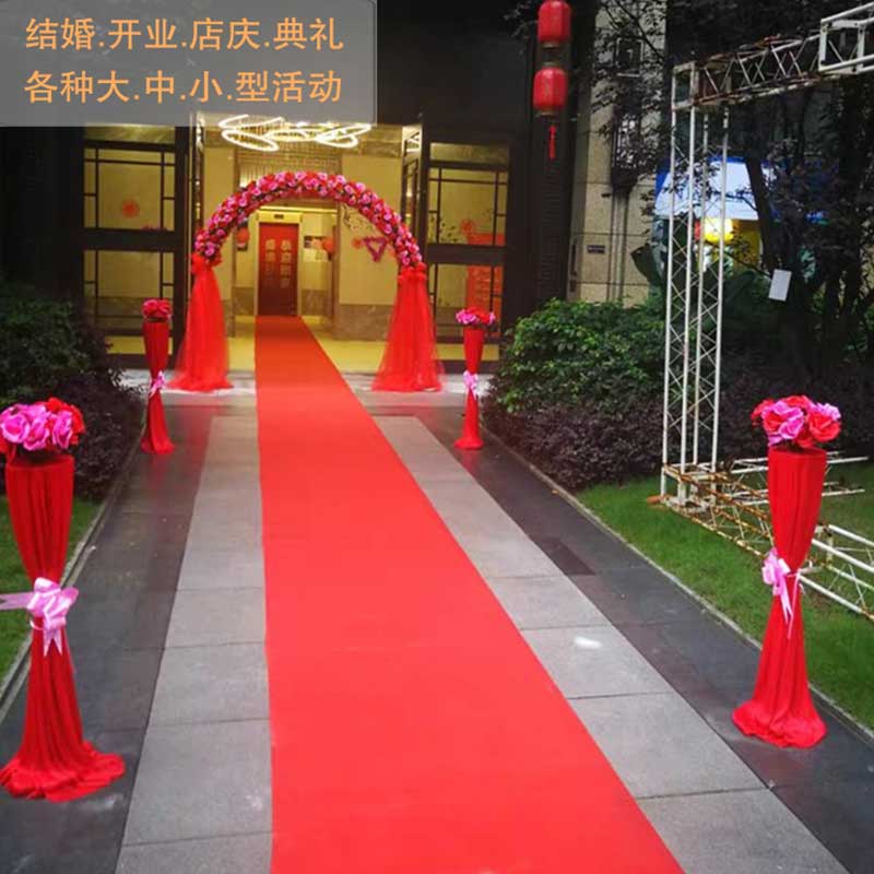 婚庆绢花拱门 拱形大红色 高2.3*宽2.5米高清大图