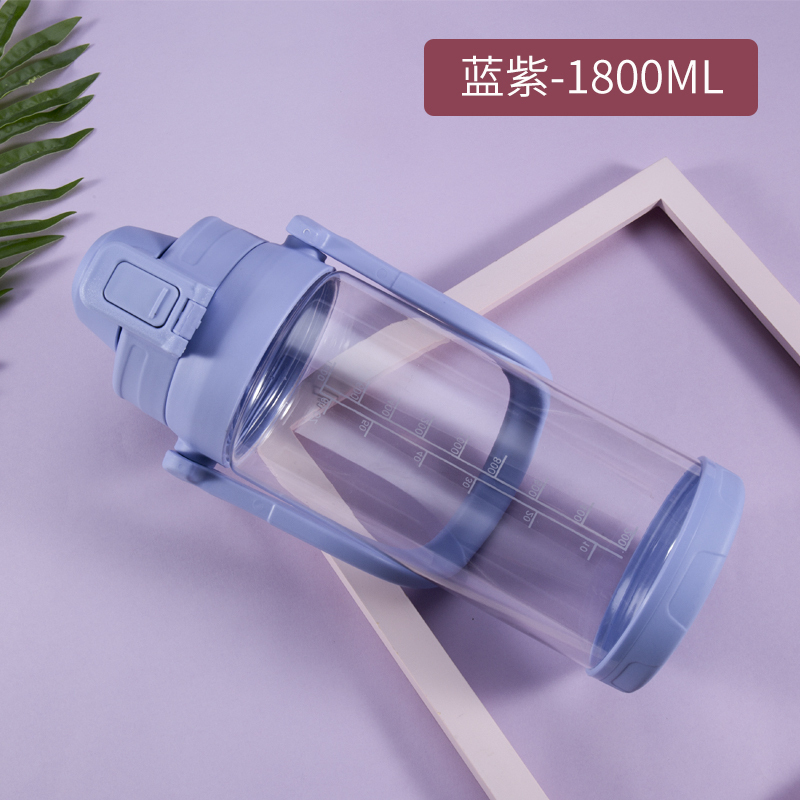 家柏饰(CORATED)大容量吸管杯3000水杯大美杯子2000ml超大1000大号水壶 芋紫-1800ML高清大图