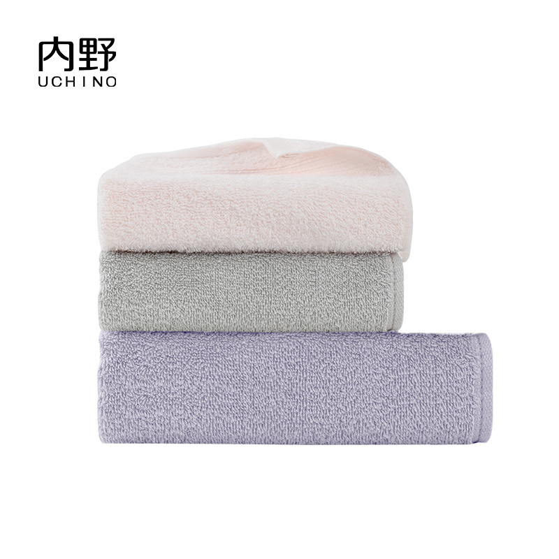 内野(UCHINO) 素雅织意浴面巾三件套HU-HY07J07浴巾*1+面巾*1+方巾*1