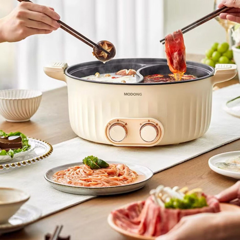 摩动电火锅8L微压设计分区控温不粘内胆鸳鸯锅MD-HGY05高清大图