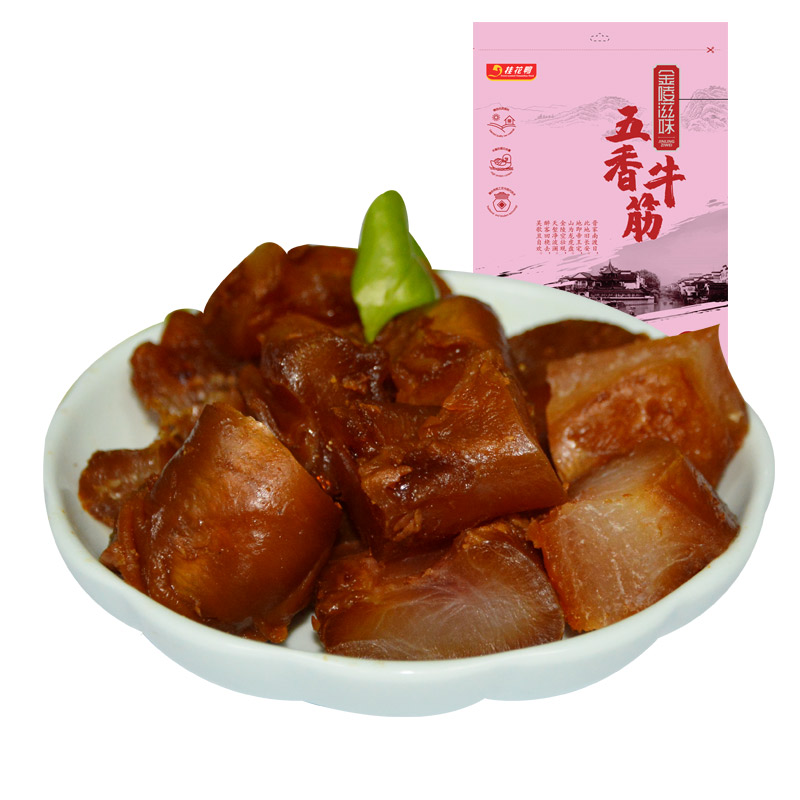 金陵滋味盐水陈皮牛肉五香牛筋牛肉粒熟食卤味休闲零食高清大图