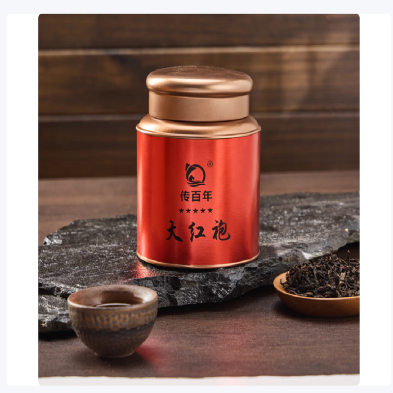 传百年 禧茶(武夷大红袍) 250克/套(125克*2罐)高清大图