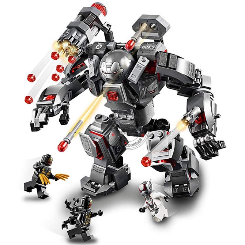 漫威复仇者联盟4钢铁侠机甲陈列室人仔兼容乐高拼装积木玩具76125战争
