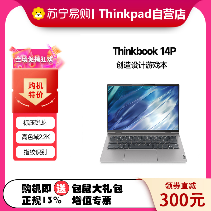 [win11系统] Thinkpad ThinkBook14P 19CD 14英寸便携轻薄商务办公笔记本电脑 定制( R7-5800H 16G 1T 高清屏 2.2K 指纹识别)