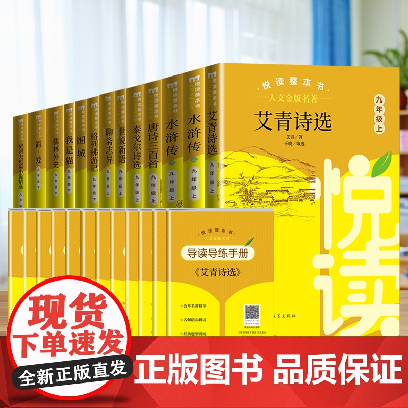 人文金版名著儒林外史/我是猫/简爱/围城/格列弗游记九年级下悦读整本书全套原著完整无删减初中语文配套书9下人民文学出版社