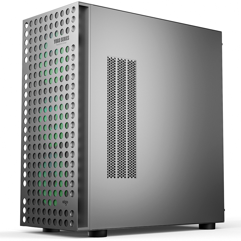 m4pro钛灰色玻璃侧透u3电竞机箱diy组装整机电脑游戏商务办公主机箱