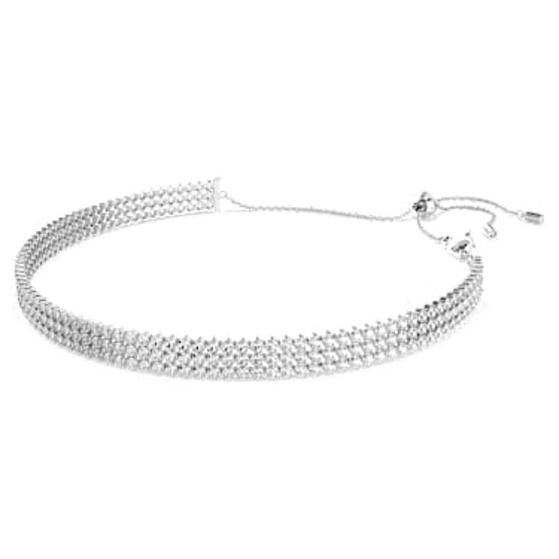 Swarovski闪亮水钻三层可调节项链女款优雅白钻颈链奢品饰品图片