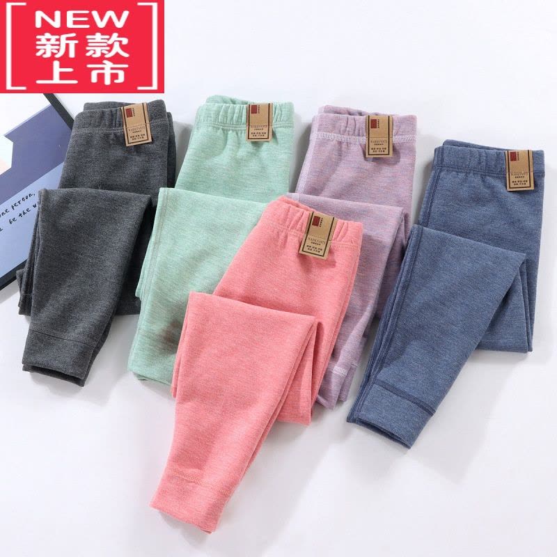 可莉允2022冬季新款儿童校服器炫彩保暖裤双面磨毛童装保暖裤图片