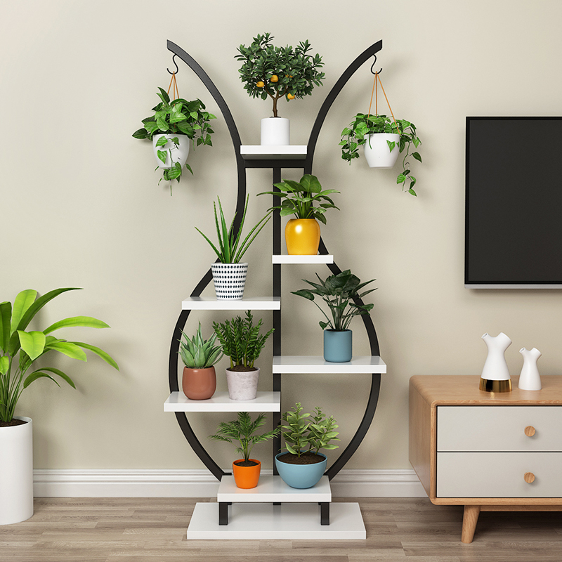 皇豹花架创意置物架阳台花架子落地式多层现代简约客厅室内多肉花盆架