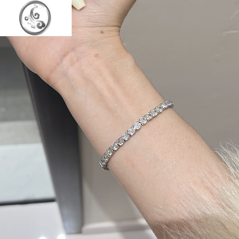 JiMi韩版超闪镶钻锆石蛇形手镯女小众设计手环时尚高级感简约满钻手链