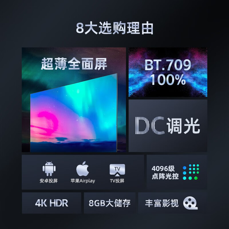 长虹changhong电视58d4ps58英寸超薄无边全面屏4k超高清58英寸