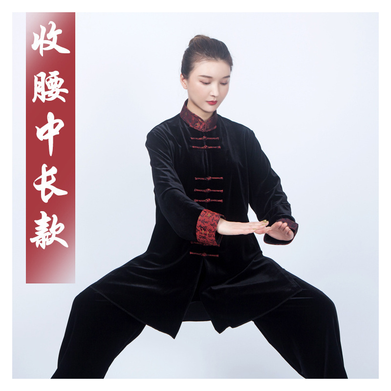 服女装2021新款金丝绒拳练功服装男春秋冬加厚保暖