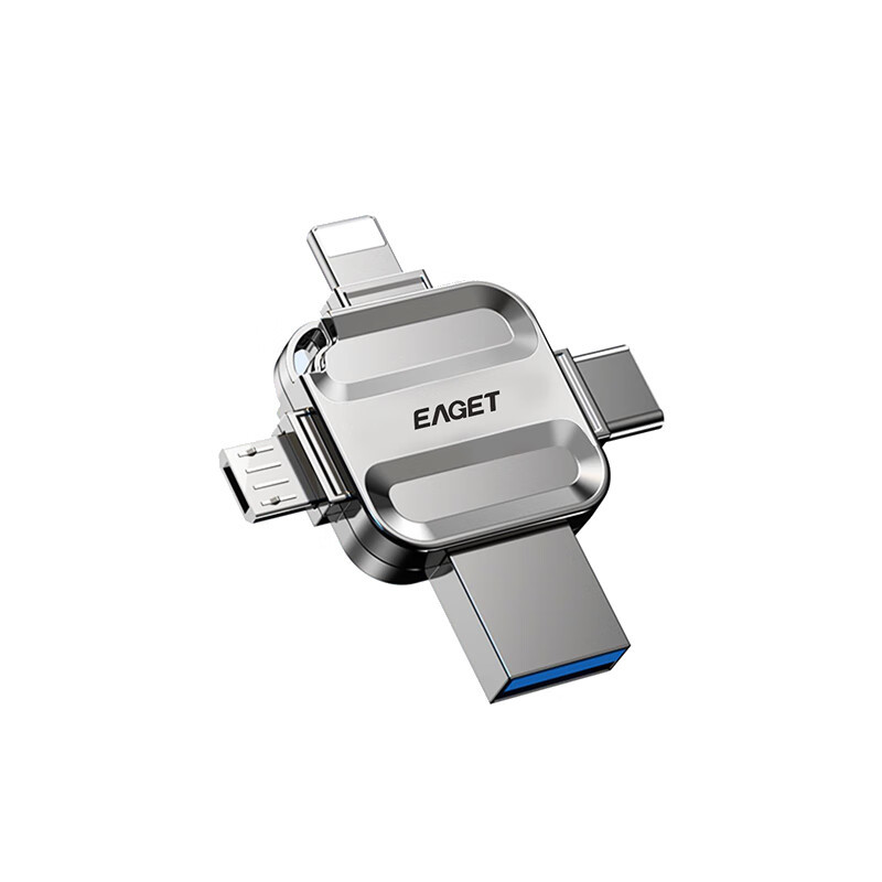 忆捷(EAGET)I71-128G USB3.0 Lightning Type-C MicroUSB口 四接口存储U盘高清大图