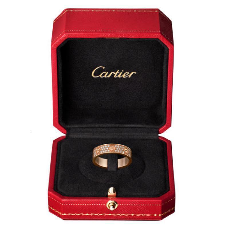 cartier/卡地亚 经典款 love 18k金玫瑰金钻石结婚戒指 镶嵌88颗明亮