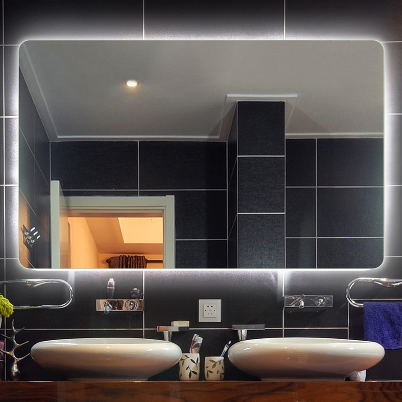 框背光镜卫生间化妆镜触屏灯镜防雾带灯镜子装饰镜子 玻璃clevermama