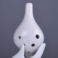 6孔AC标[白裂] 陶笛6孔初学入门熏烧白裂青裂六孔ac陶埙笛子演奏中音C调学生乐器