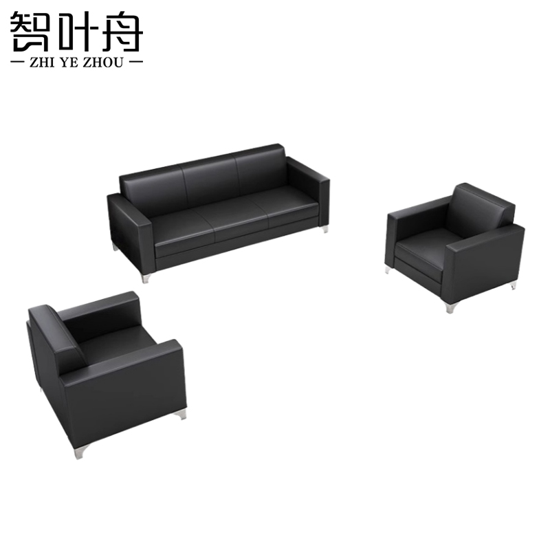 智叶舟商务沙发组合180*71*75cm(3+1+1)套高清大图