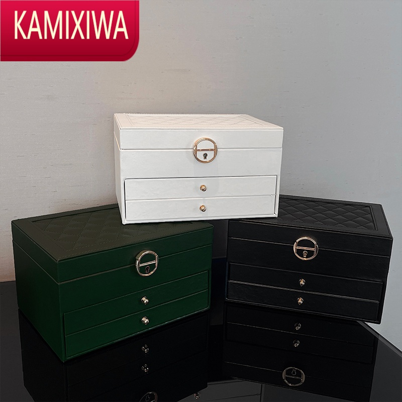 KAMIXIWA大容量精致珠宝首饰盒2022新款高级感手表戒指项链耳钉收纳盒