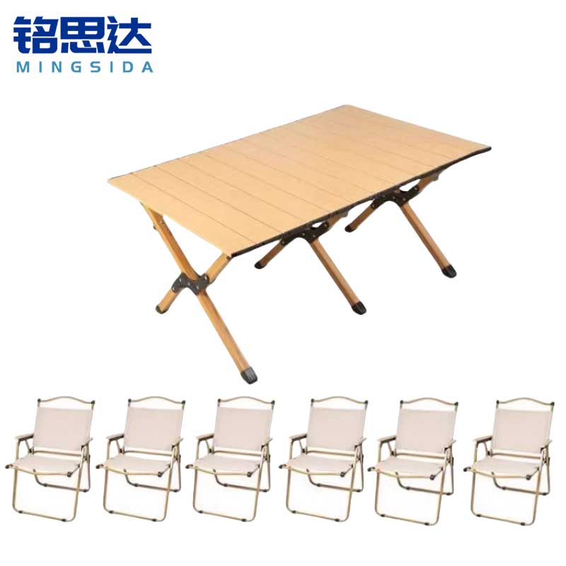 铭思达折叠桌椅六椅套
