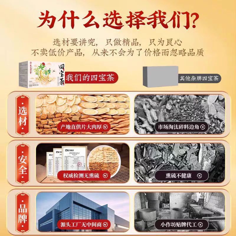 信盛堂四宝茶100g黄芪麦冬西洋参党参男士补气