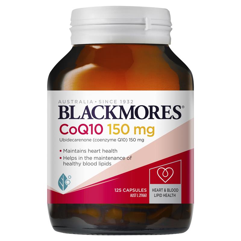 Blackmores 澳佳宝 辅酶 Co Q10 150mg 125粒 1瓶装 软胶囊 营养心肌 日常心脏保护 澳洲进口