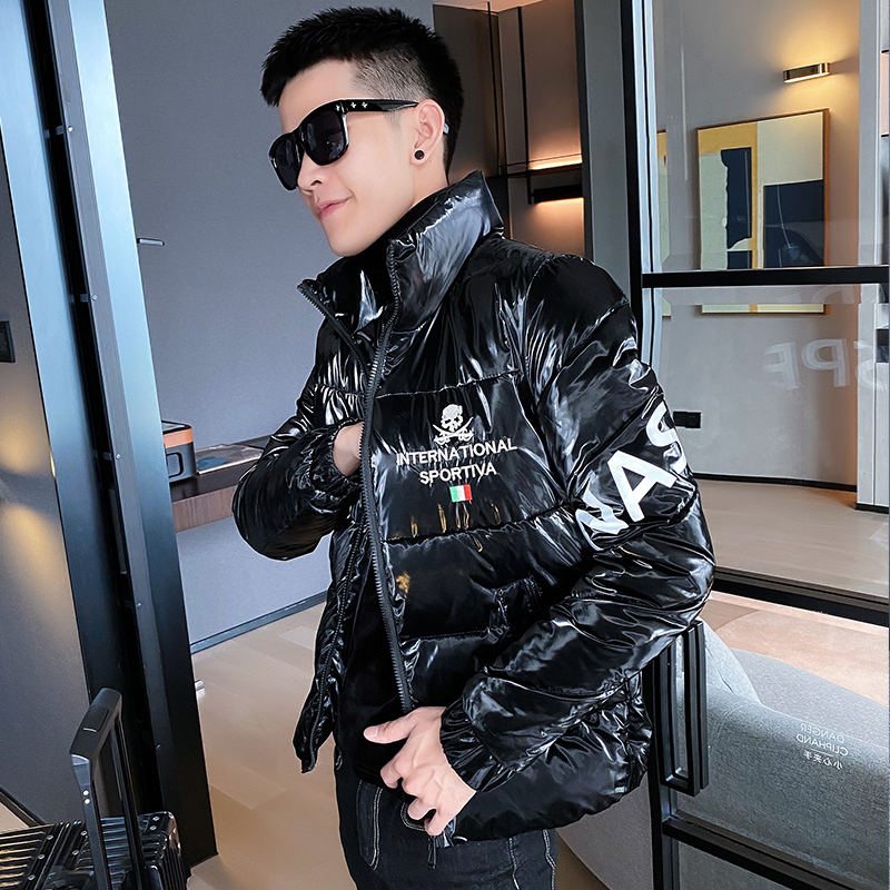 YUANSU网红潮牌棉衣保暖棉服2020新款男士冬季外套韩版潮流亮面加厚棉袄棉衣