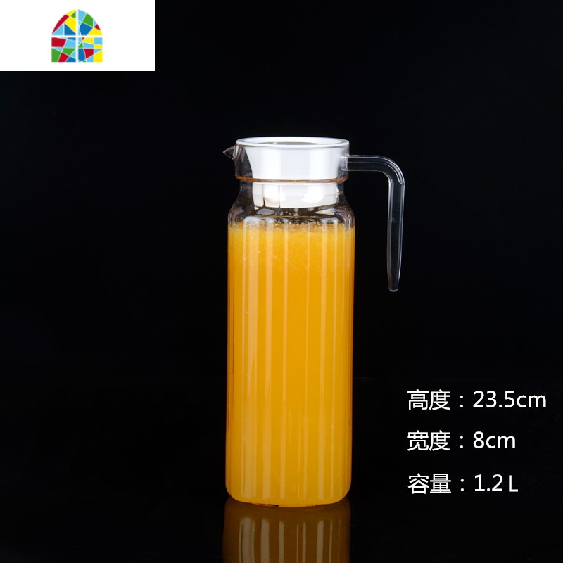 亚克力果汁壶 扎壶塑料条纹壶透明耐热饮料壶 防摔餐厅水壶凉水壶 FENGHOU 备用条纹八角壶盖子10个高清大图
