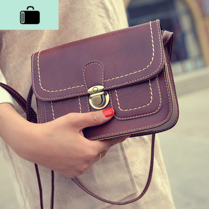 ins新款韩版小方包女士斜跨时尚女包复古单肩包斜挎包手机小包包NEWLAKE高清大图