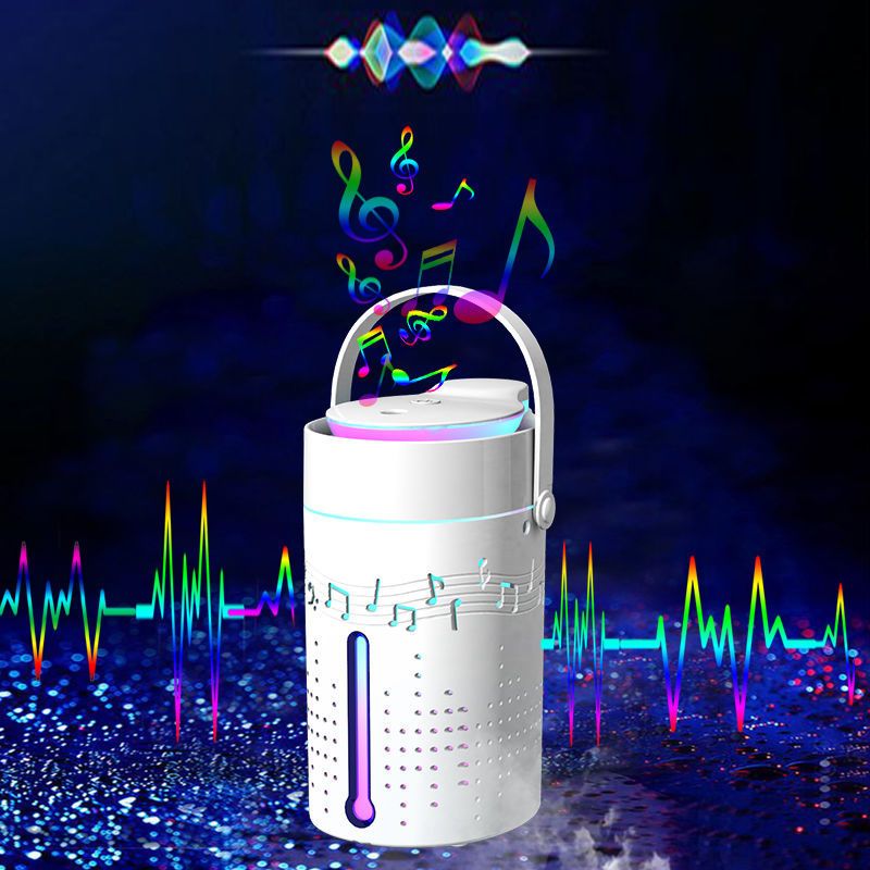 加湿器家用卧室大雾量增湿香薰带蓝牙音响加湿器|幻鹿粉(7彩灯500毫升) USB线