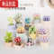 真智力佳奇花束迷你多肉仿真绿植盆栽女孩拼插积木摆件玩具生日礼物 套餐4 春天来了3款仿真食物