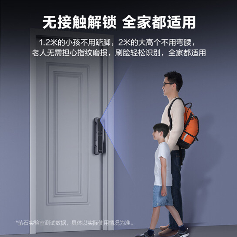 萤石 人脸智能锁DL30F全自动开关无指纹锁C级锁芯童锁3D人脸识别雷达侦防盗门锁电子锁 DL30F标准锁