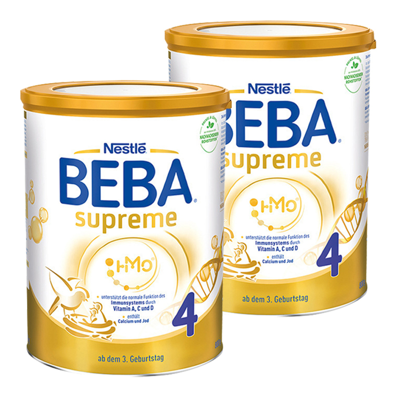 德国雀巢(Nestle)BEBA贝巴至尊版SUPREME五种HMO高端进口婴幼儿四段奶粉800g/罐装 适合3-6岁