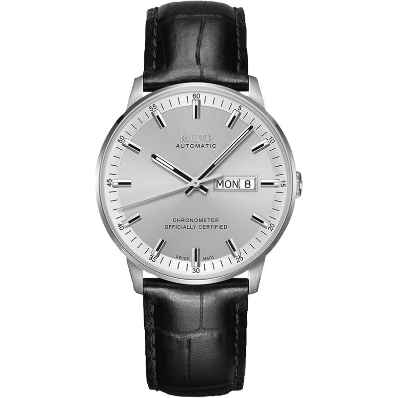 Mido瑞士手表 天文认证指挥官系列商务休闲自动机械男表 银盘皮带高清大图