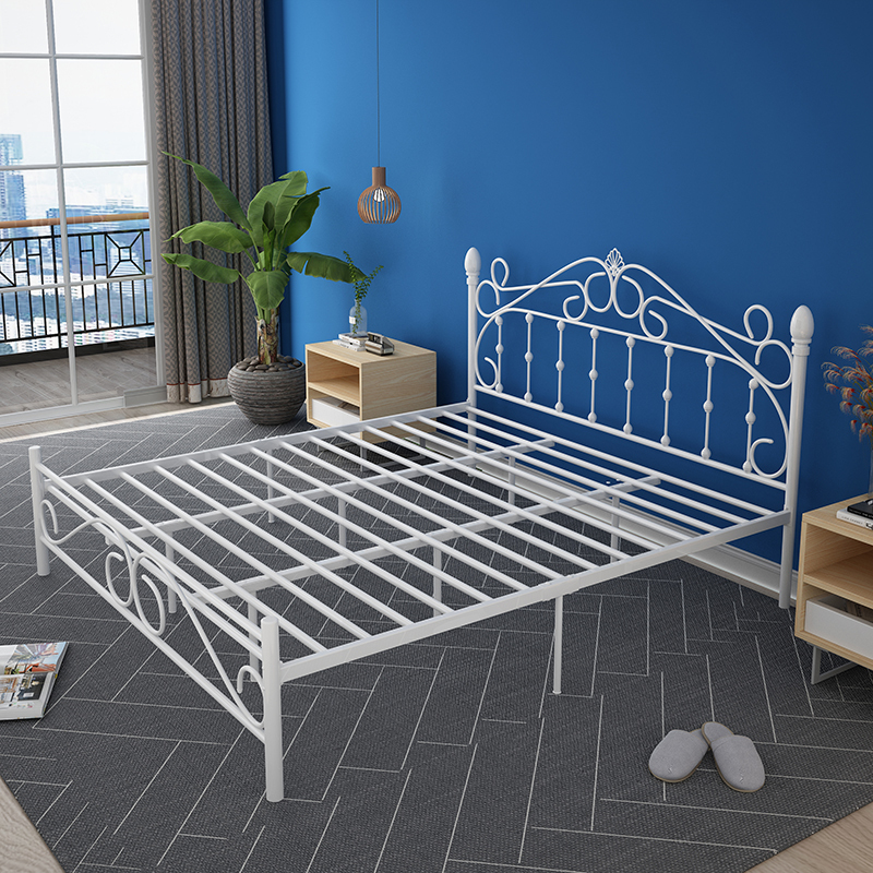 北欧铁艺床单人公主床简约现代铁床双人床15米经济型18米铁架床
