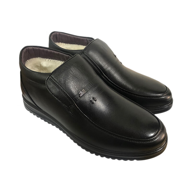 佳腾(Jiateng) 平底 棉 皮鞋 黑色 39码