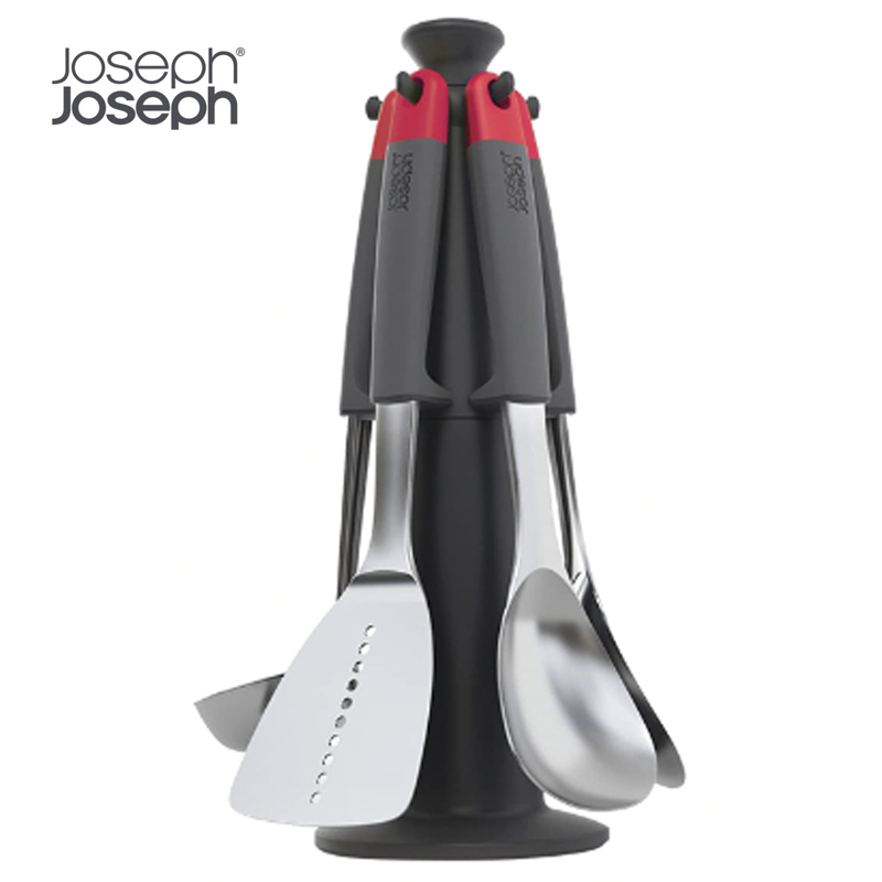 英国Joseph Joseph免粘系列锅铲勺厨房工具5件套彩虹色锅铲套装(中孔煎铲、网状滤勺、浅汤勺、齿状漏勺、深汤勺)