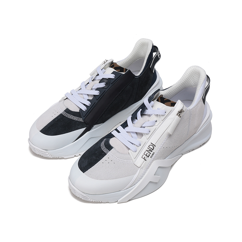 芬迪fendi男士皮革等材质拼接flow休闲运动鞋7e1479ahgz