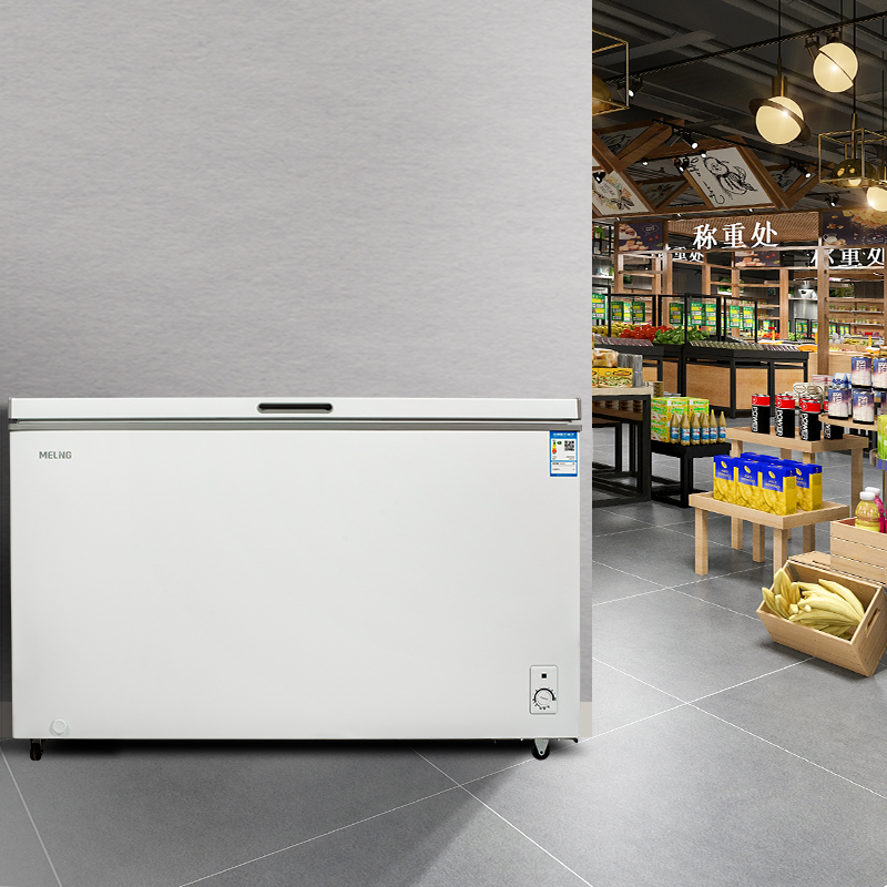 美菱421LBC/BD-421DT白色 冰柜商用大容量冷藏冷冻两用转换一级节能雪柜保鲜冷冻柜