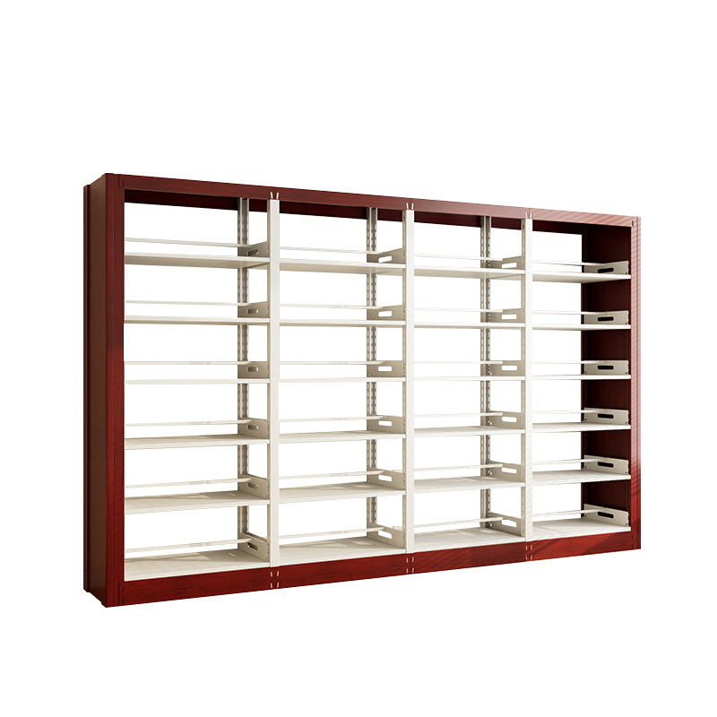臻远ZY4072639 钢制书架红色资料架 双面6层一列四组 3700*450*2000mm