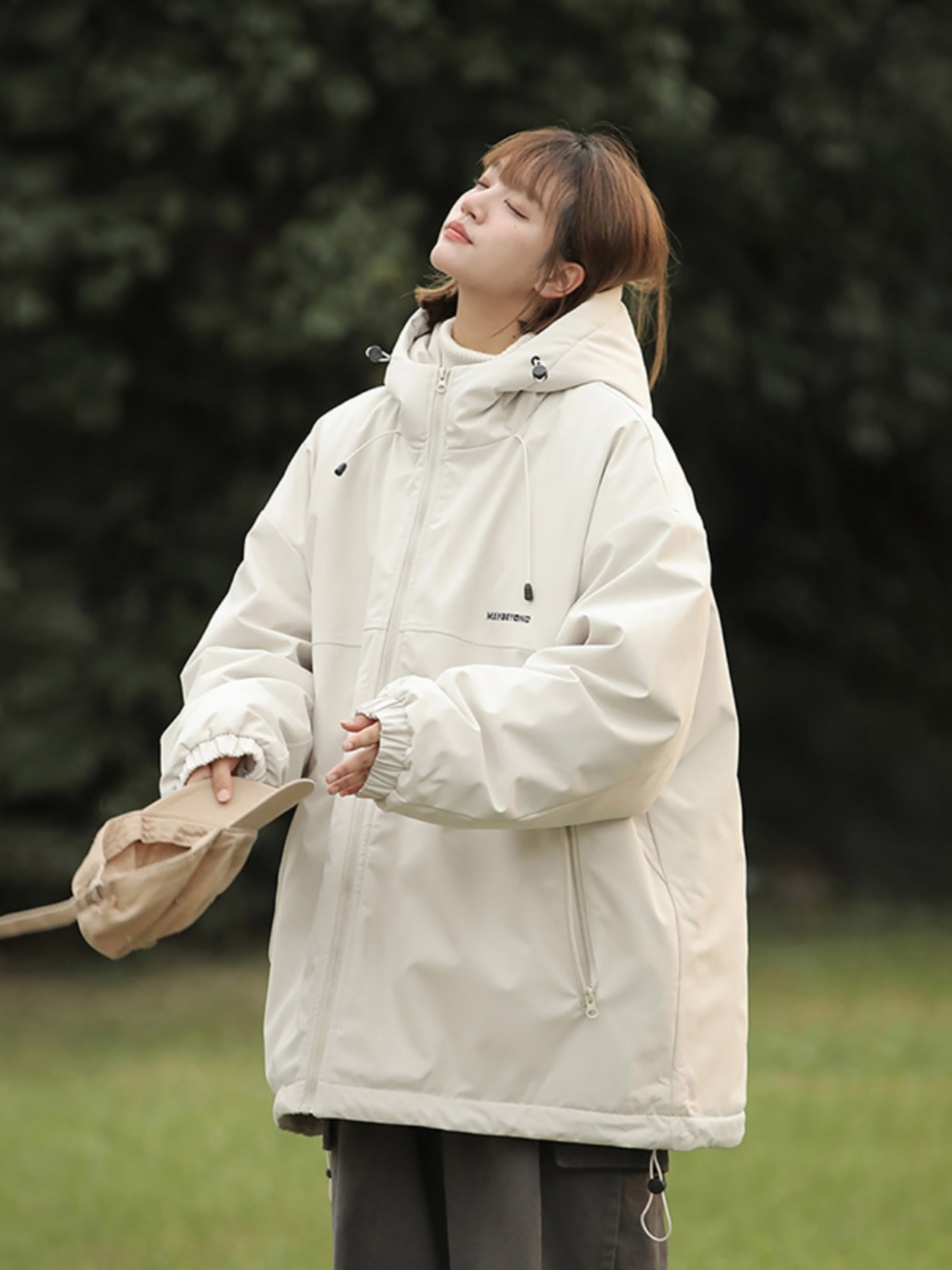 啄木鸟棉服冬季加厚新款宽松连帽工装棉衣美式潮牌棉袄冲锋衣外套高清大图