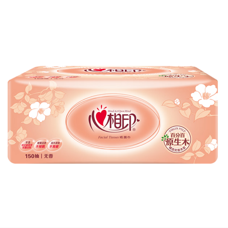 心相印经典系列自然无香2层抽纸DT25150 150抽*20包/箱 新老包装随机发高清大图