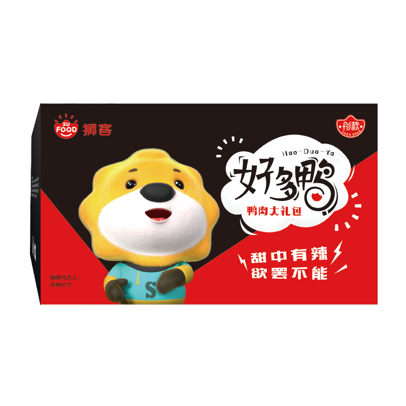 狮客【苏宁自主品牌】甜辣鸭锁骨鸭肉零食500g 鸭肉即食甜辣卤味