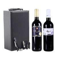 西班牙进口红酒 葡萄酒两瓶礼盒装(德古斯特干红750ml*1+爱肯特斯干红750ml*1)