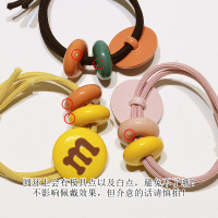 M豆发绳 春款头绳彩色糖果色发圈简约可爱皮筋百搭发饰头饰女新款 5条M豆发绳 颜色随机