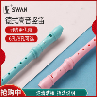 天鹅(Tian E)竖笛8孔6孔儿童学生成人初学者练习初学高音八孔六孔笛子乐器 6孔竖笛乳白色