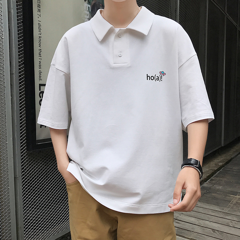 夏装新款背面印花T恤男个性潮tee中国风时尚青少年帅气体恤衫