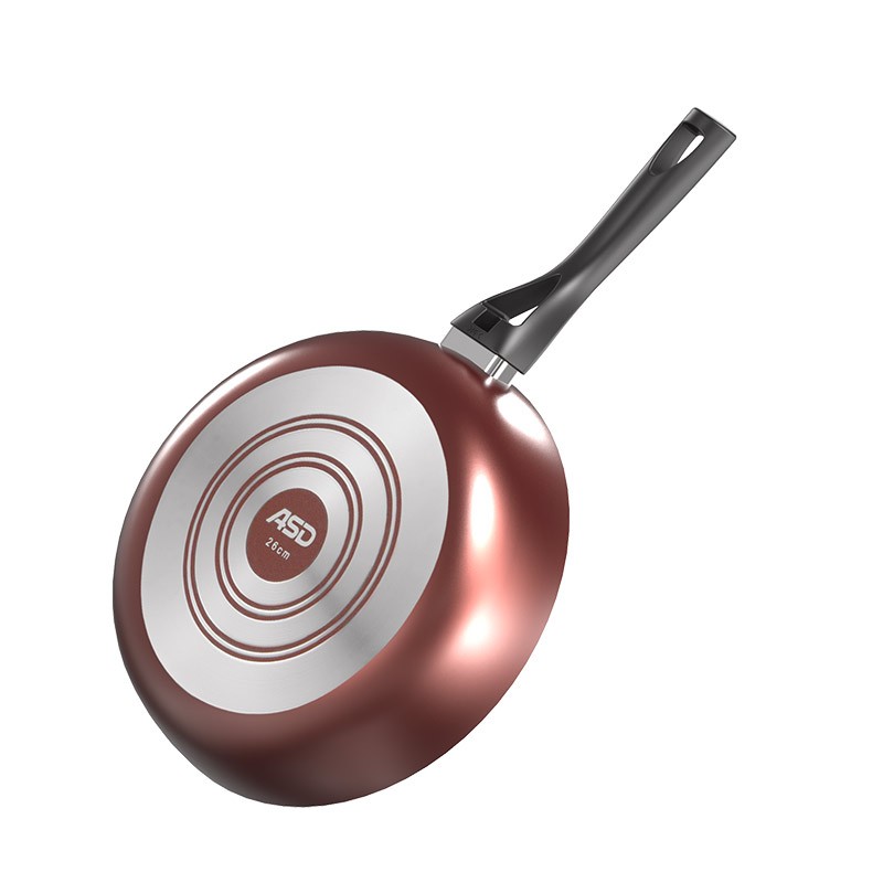 爱仕达(ASD)锅炒锅不粘锅家用炒菜锅28CM麦饭石色平底煤气灶专用锅子少烟不沾燃气适用锅具煎炒锅小 28CM 红色高清大图